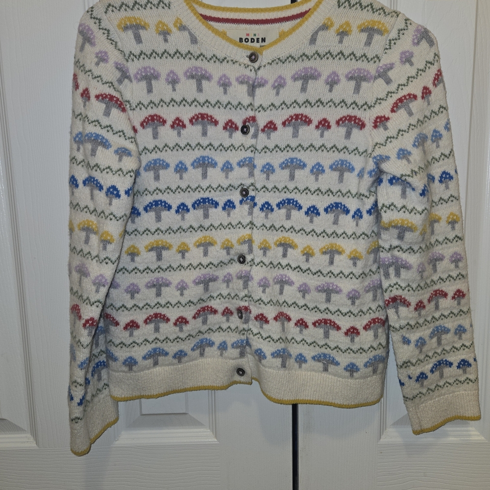 Boden Kids Mushroom Patterned Sweater 10-11y